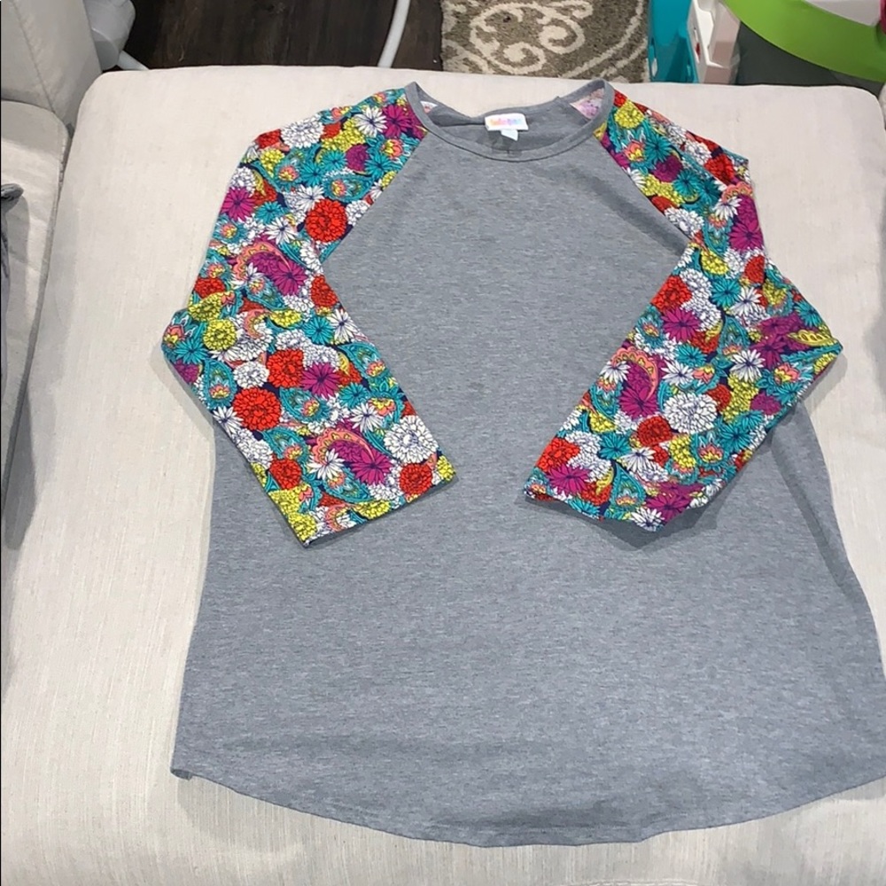 Lularoe floral baseball tee